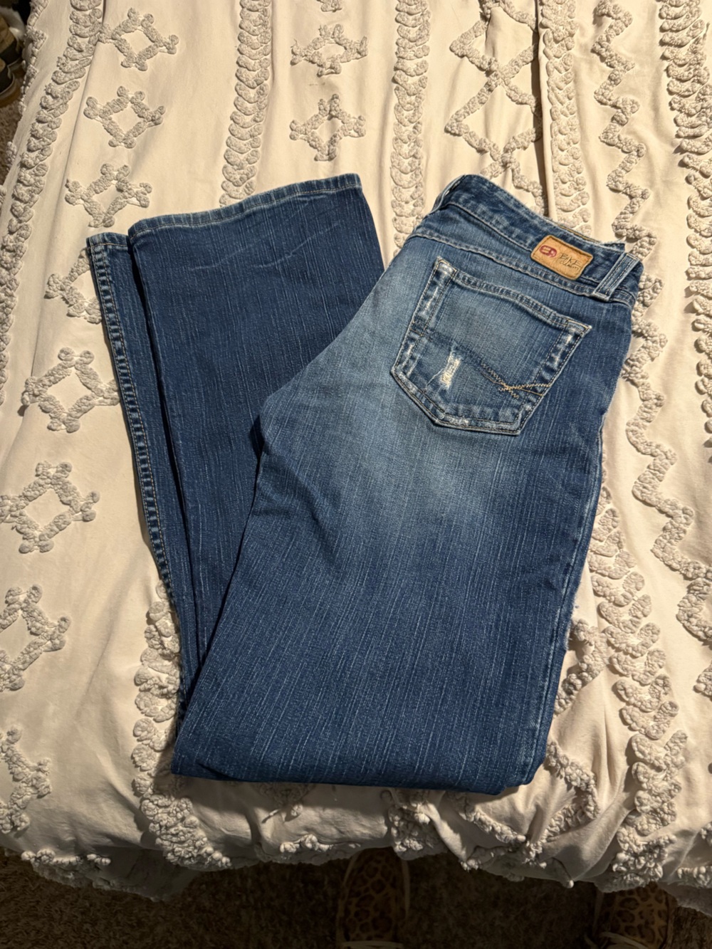 BKE Women’s Blue Denim Jeans - Classic Mid Wash Distressed